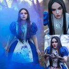 Madness Returns Alice Cosplay Costume Dress with Apron and Wig for Women - XS / Pannier Only