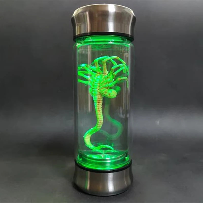 Alien Glow Jar Xenomorph Specimen Facehugger Embryo Glass Jar Movie Prop Replica Home Decor Desktop Crafts Sculpture Decoration