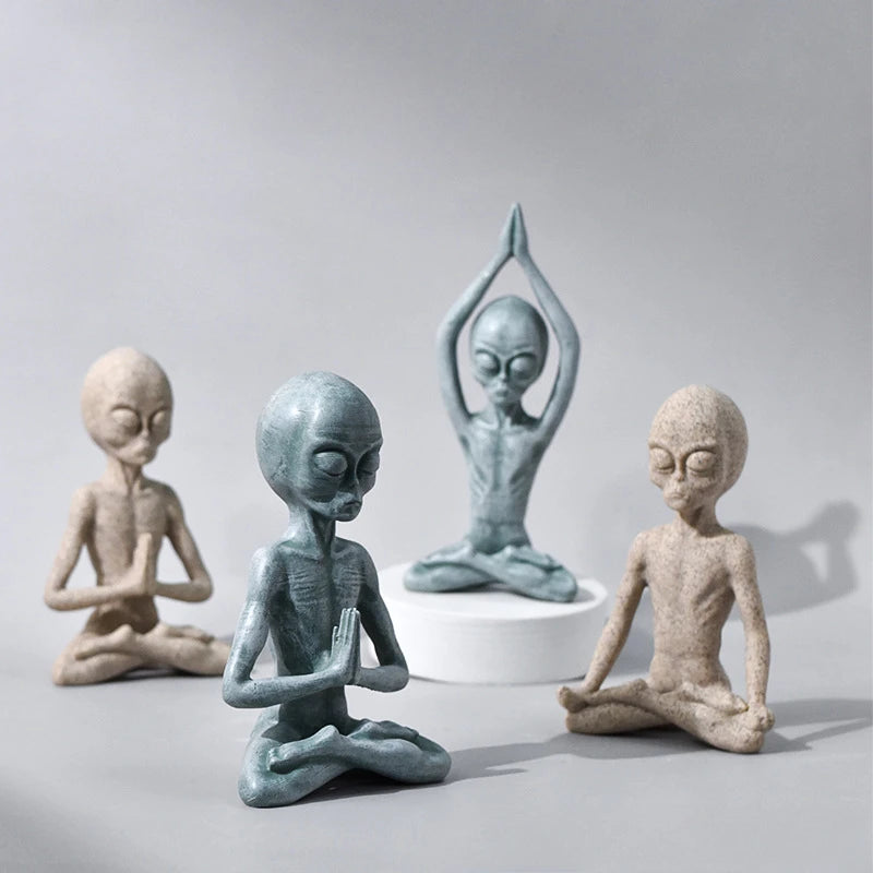 Alien Yoga Shaped Living Room Ornaments Resin European and American Home Bookshelf Decorations