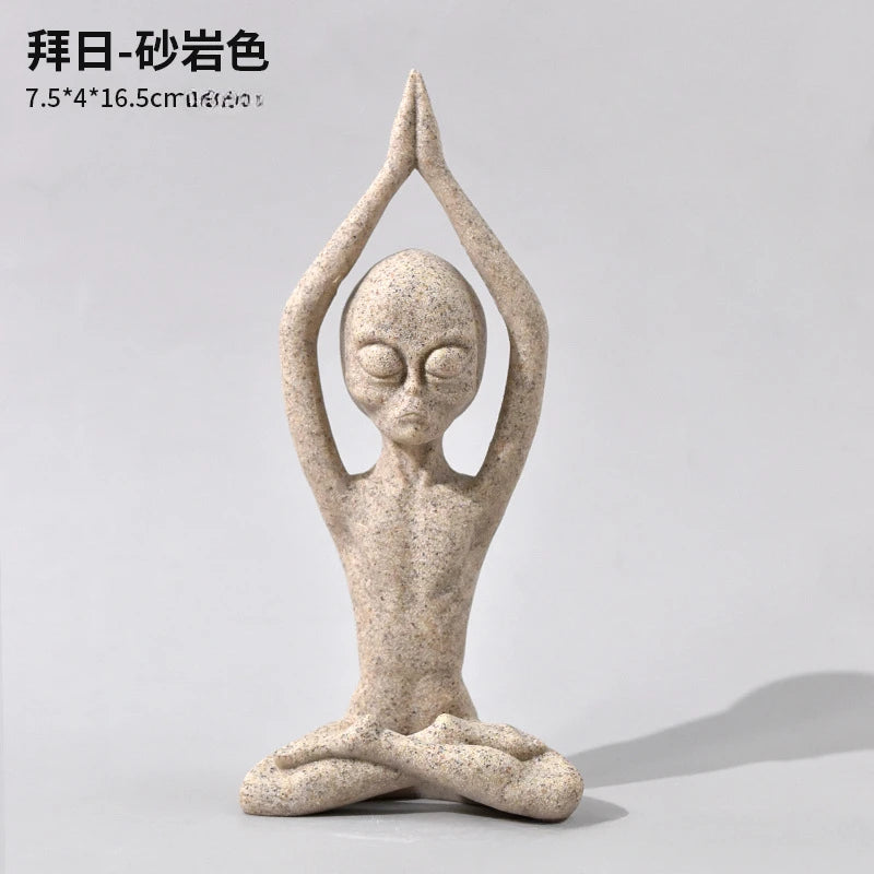 Alien Yoga Shaped Living Room Ornaments Resin European and American Home Bookshelf Decorations