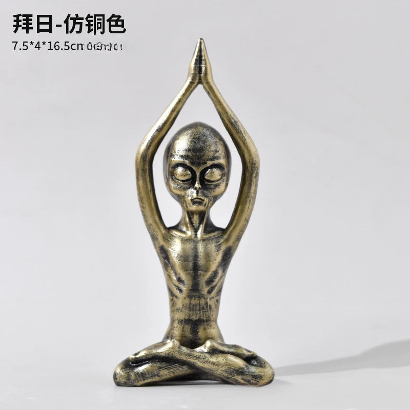 Alien Yoga Shaped Living Room Ornaments Resin European and American Home Bookshelf Decorations