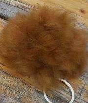 Alpaca Fuzzball Keychain - Dark Brown