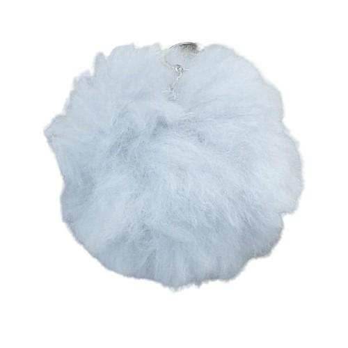 Alpaca Fuzzball Keychain - White