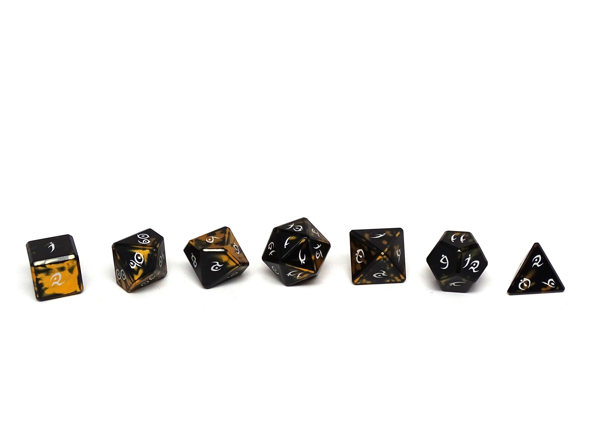 Aluminum Elite Dice of the Elvenkind - Gold 7 Dice Set