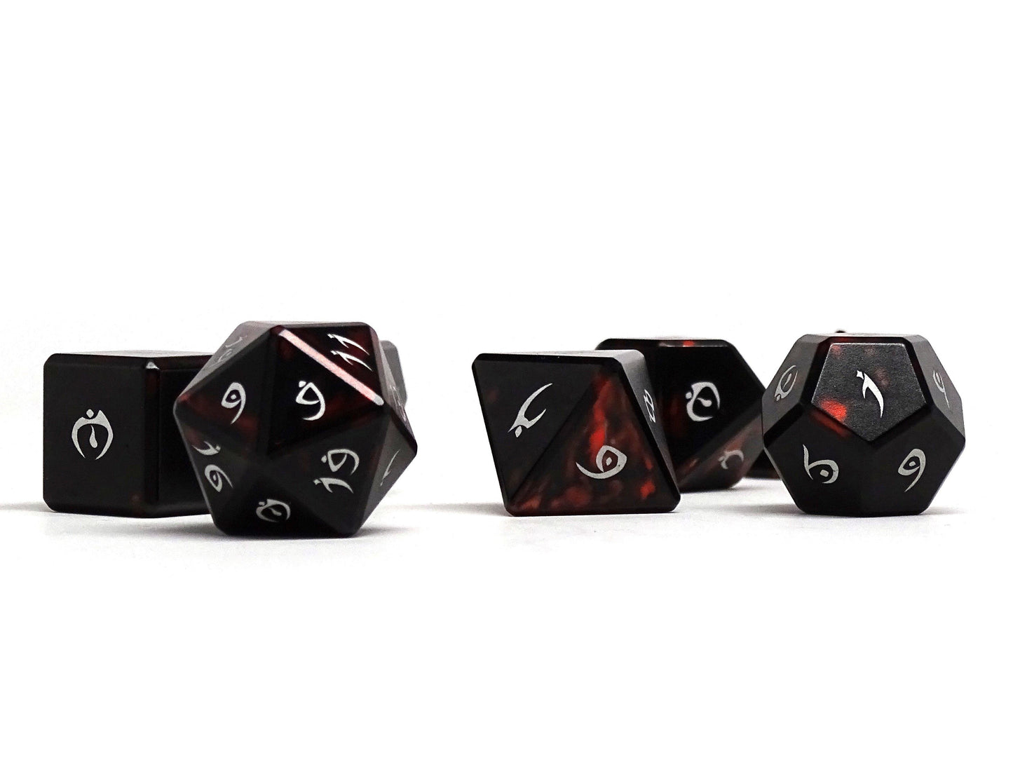 Aluminum Elite Dice of the Elvenkind - Orange 7 Dice Set