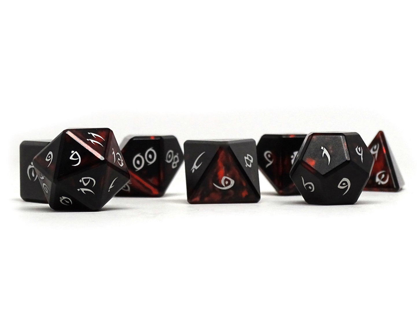 Aluminum Elite Dice of the Elvenkind - Orange 7 Dice Set