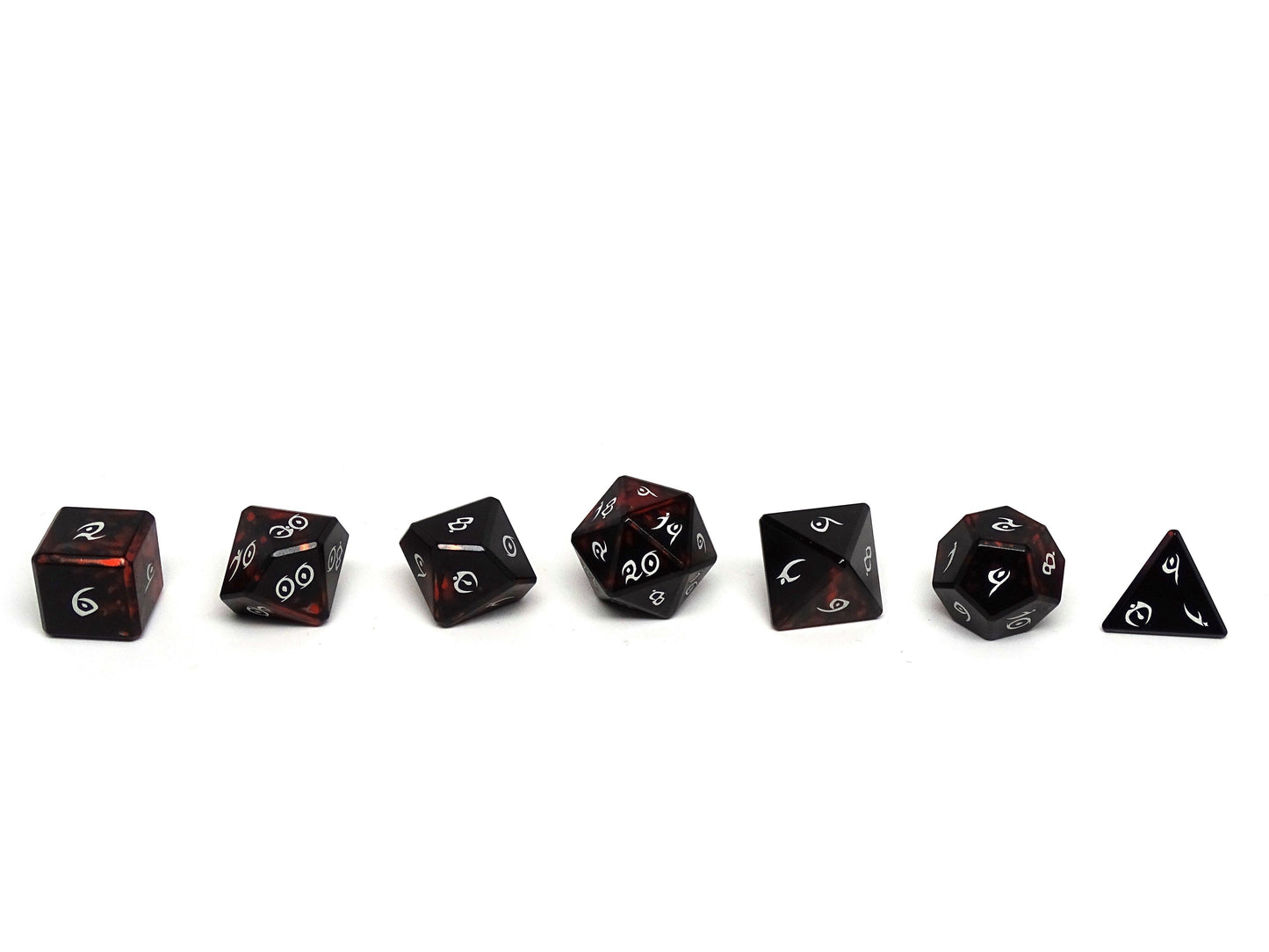 Aluminum Elite Dice of the Elvenkind - Orange 7 Dice Set