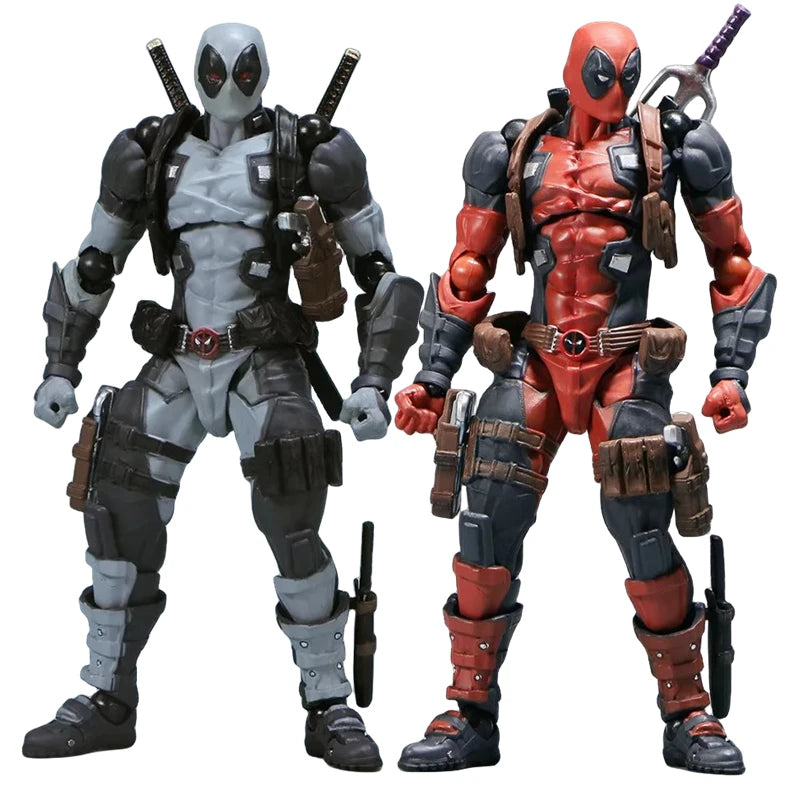 AMAZING YAMAGUCHI Deadpool 2.0 Grey Action Figure Mutants Joint Movable KAIYODO Wade SHF Model Movie Toys for Kids Gift