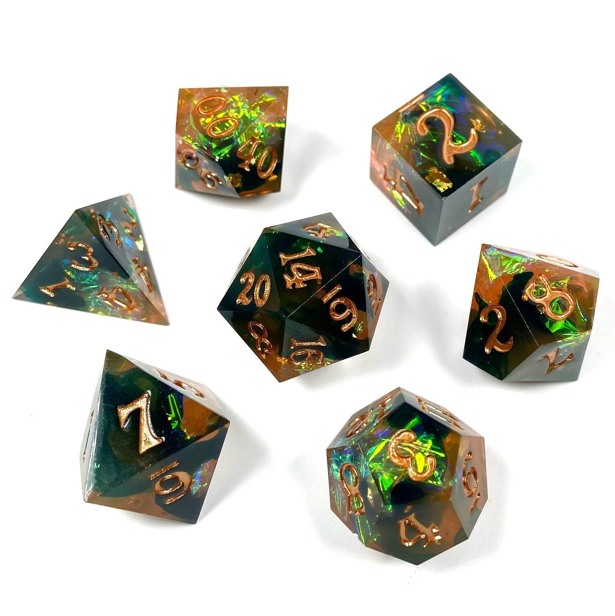 Amber Shards Sharp Edge Dice Set - 