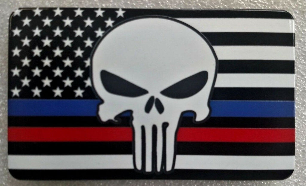American Flag With Punisher Red / Blue Line Hitch Cover
