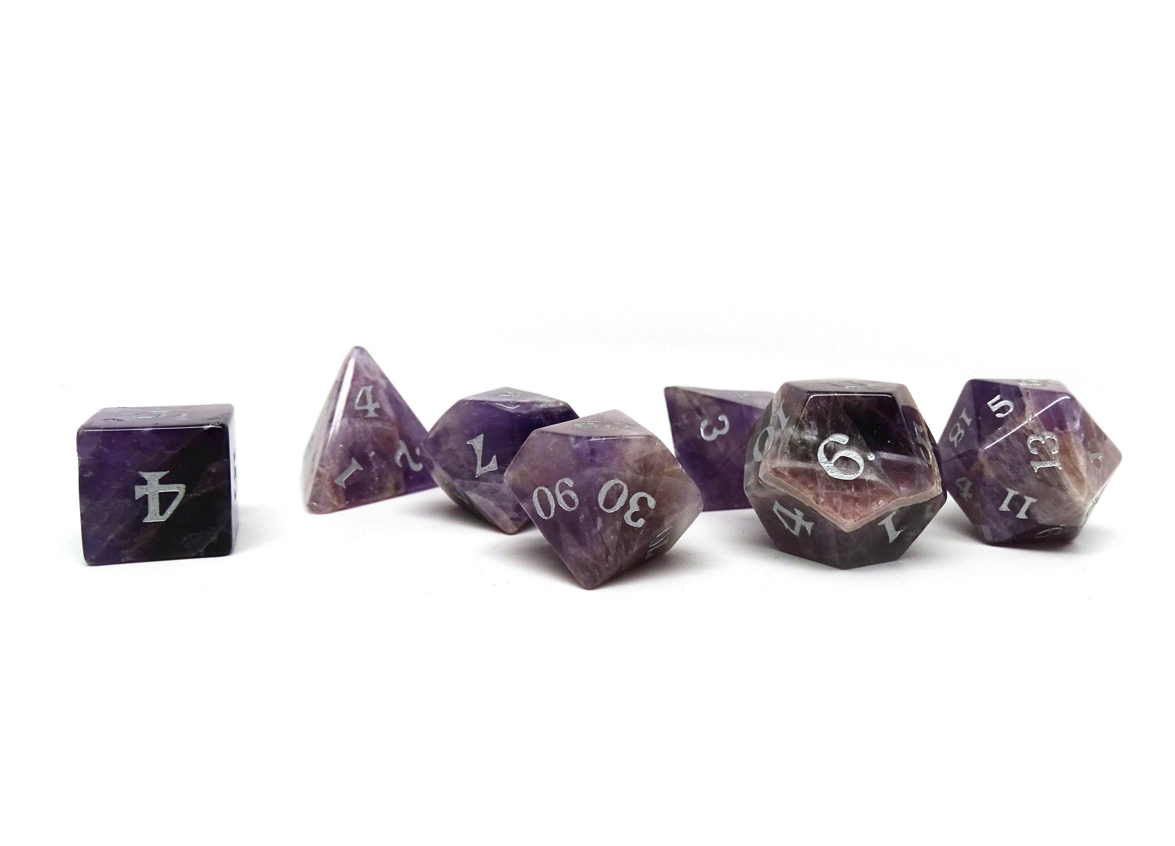 Amethyst Dice Set - Signature Font - 