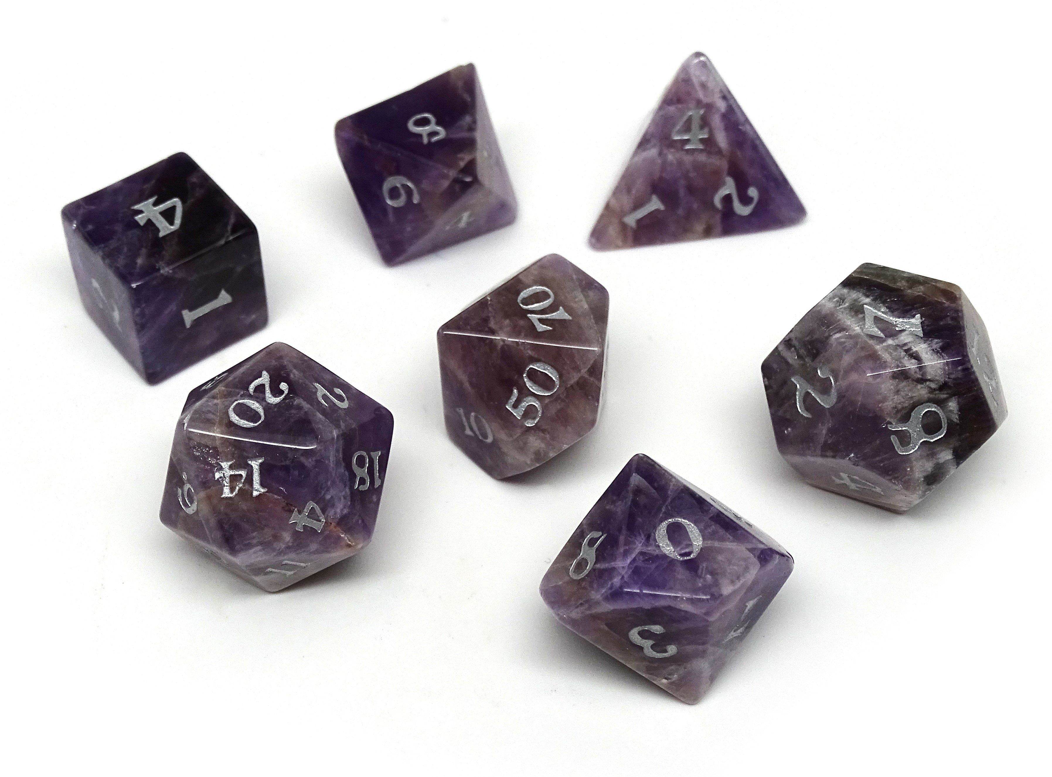 Amethyst Dice Set - Signature Font - 