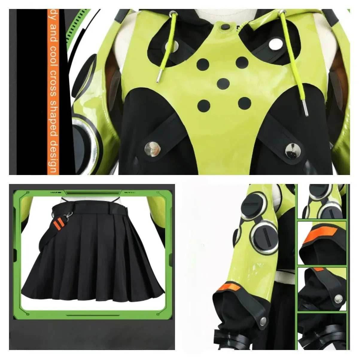 Anby Demara Cosplay Costume – Zenless Zone Zero Outfit with Props - S / Full Set(with wig)