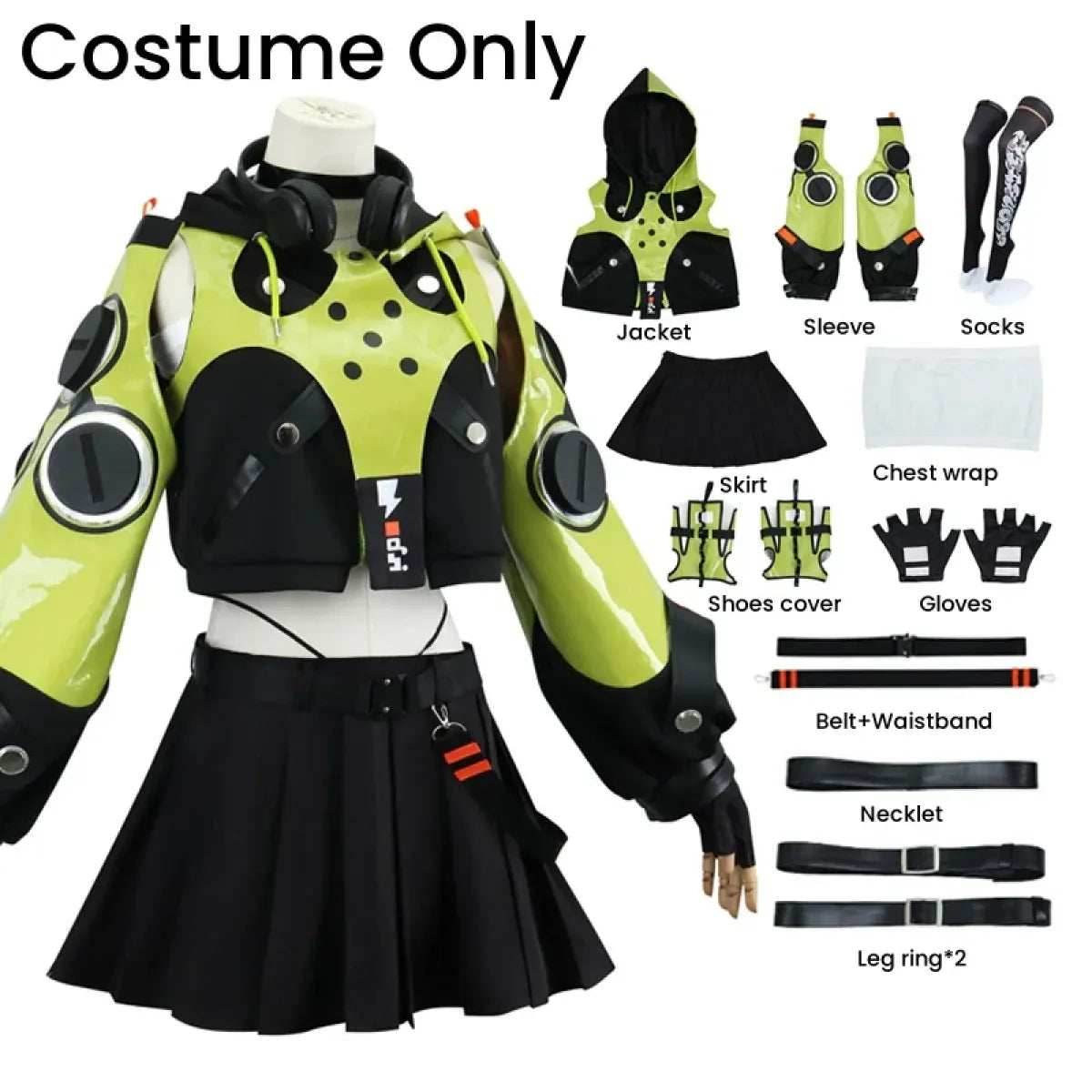 Anby Demara Cosplay Costume – Zenless Zone Zero Outfit with Props - S / Costume only