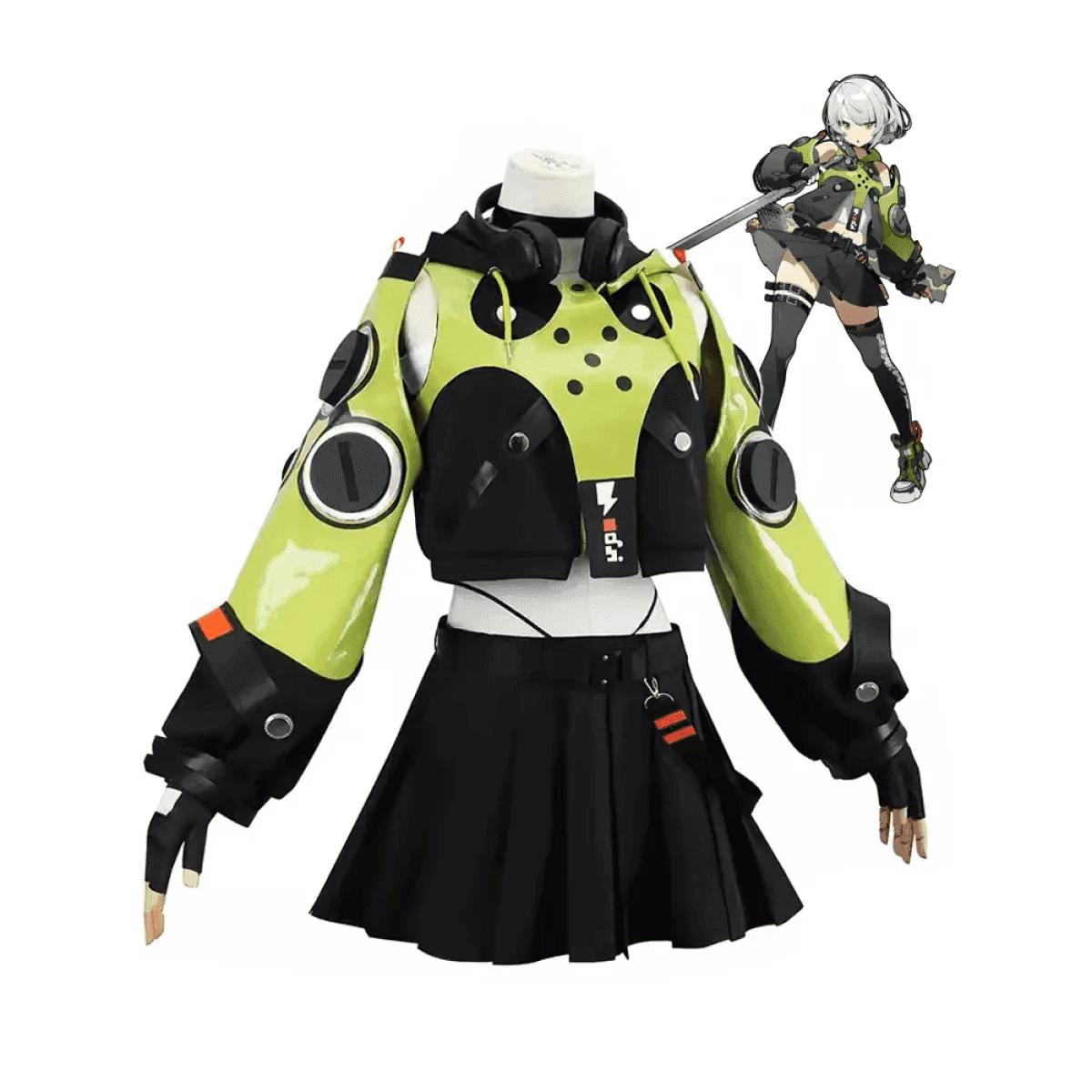 Anby Demara Cosplay Costume – Zenless Zone Zero Outfit with Props - S / Full Set(with wig)