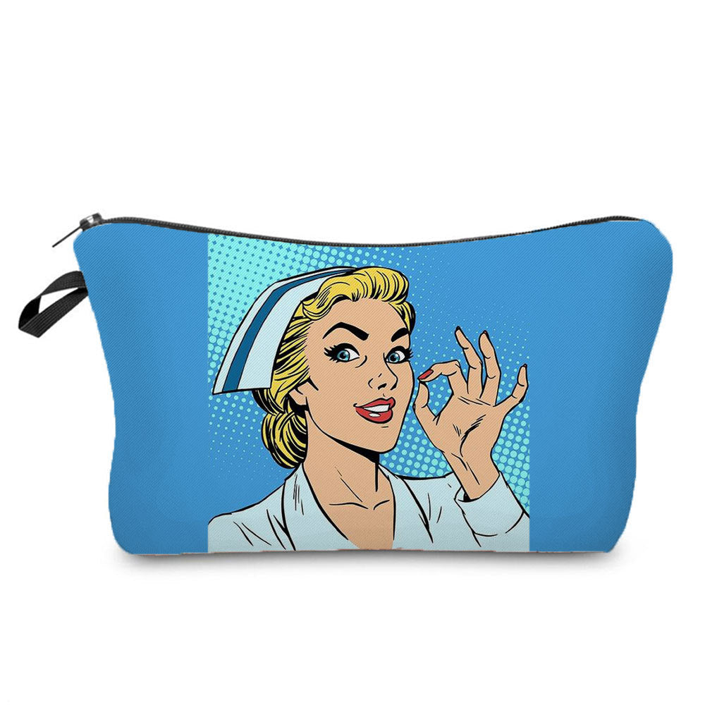 Angel Nurse Printed Makeup Storage Bag