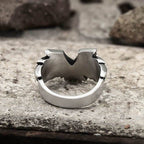 Angel Wing Stainless Steel Beast Ring - Stainless Steel / 7