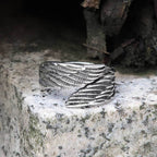Angel Wing Stainless Steel Ring - Stainless Steel / 7