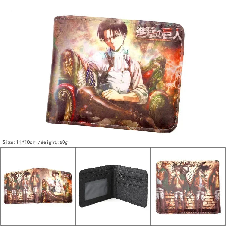 Anime Attack on Titan AOT Scout Legion Men's Wallets Levi Woman Card Holders Purse