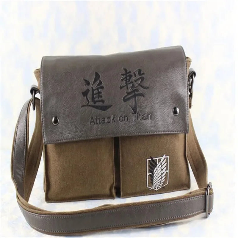 Anime Attack on Titan Bags Durable Bag Shingeki No Kyojin Canvas Shoulder Messenger Shoulder Bag A885