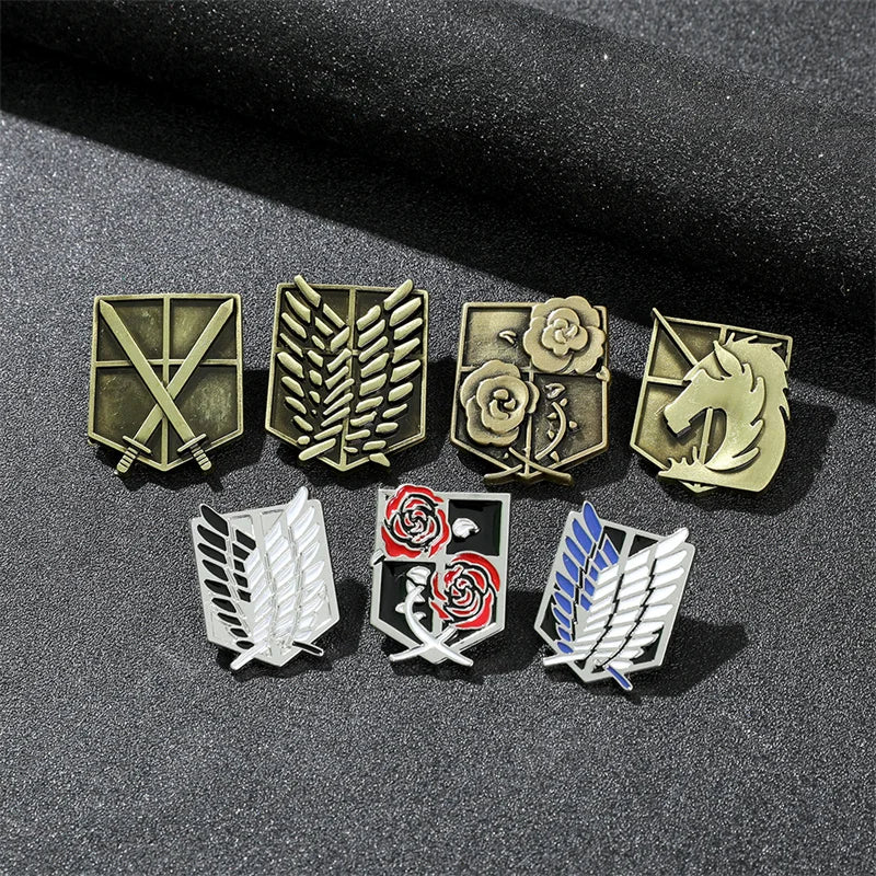 Anime Attack On Titan Brooch Pin Wings of Liberty Freedom Scout Regiment Legion Survey Recon Corp Eren Badge Anime Jewelry