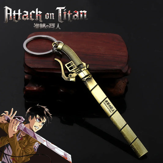 Anime Attack On Titan Eren Sword Keychain Shingeki No Kyojin Wings Of Liberty Pendant Car Keyring For Fans Cosplay Jewelry