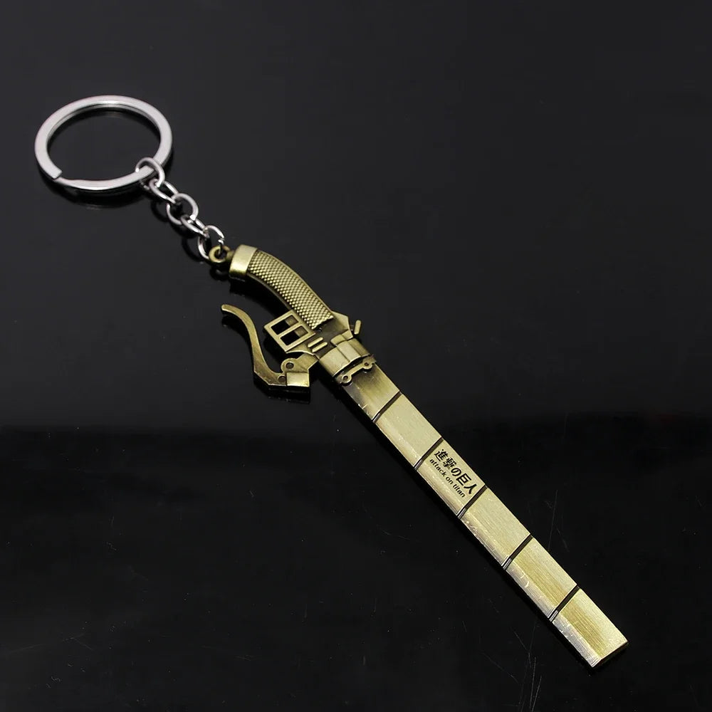 Anime Attack On Titan Eren Sword Keychain Shingeki No Kyojin Wings Of Liberty Pendant Car Keyring For Fans Cosplay Jewelry