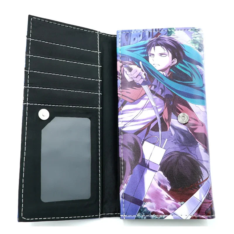 Anime Attack on Titan Long PU Leather Wallet Cartoon Multi-card Holder Purse