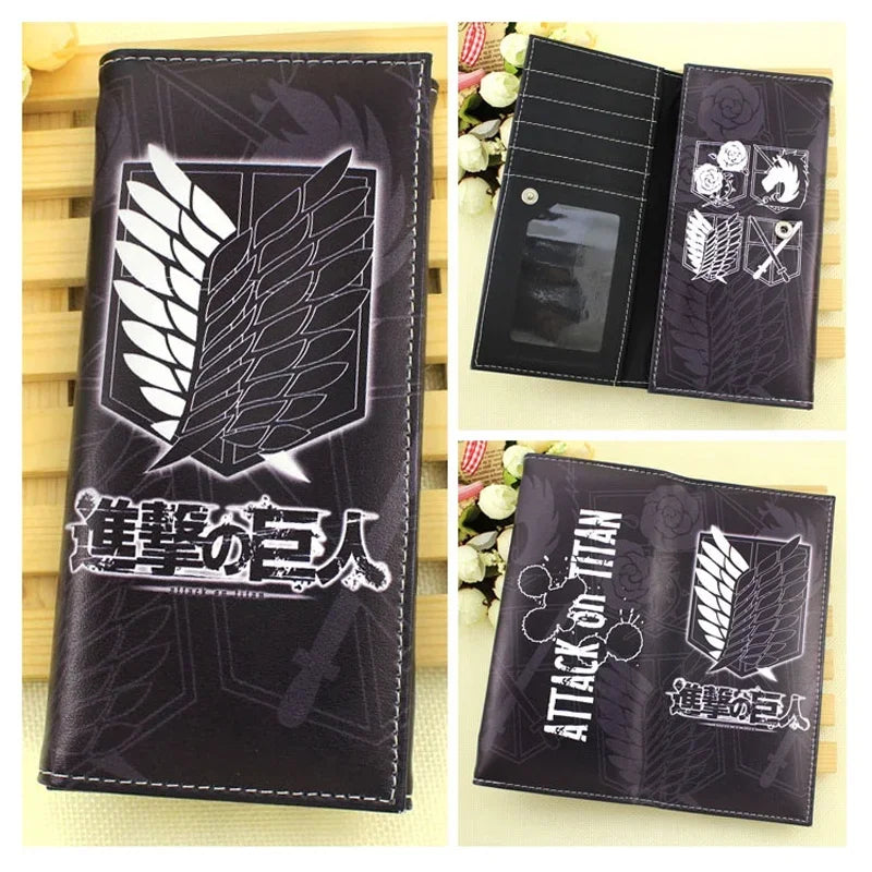 Anime Attack on Titan Long PU Leather Wallet Cartoon Multi-card Holder Purse