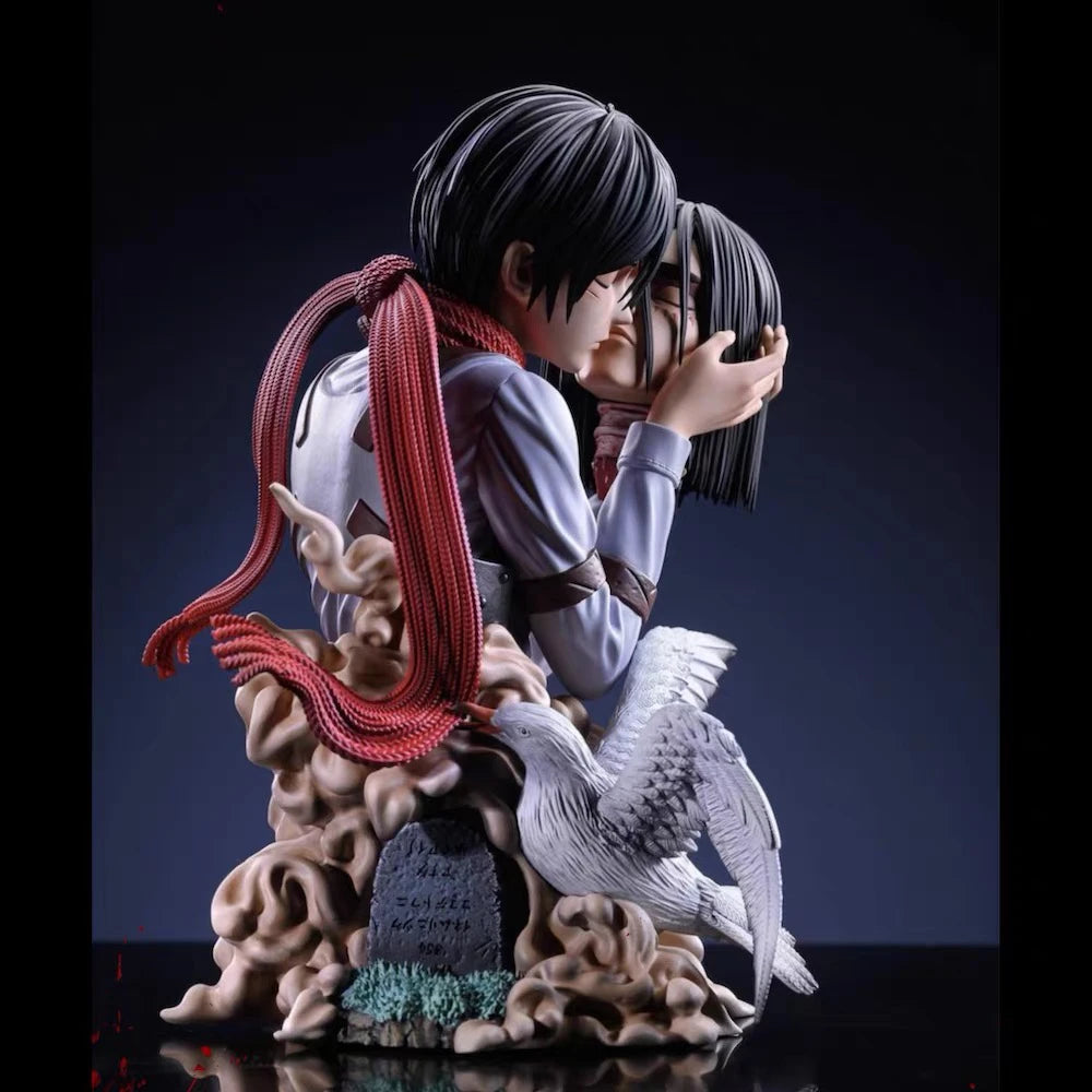 Anime Attack on Titan Mikasa·Ackerman Eren Jaeger Cosplay Statuary Cartoon Garage Kits Handmade Model Figurine Maumet Xmas Gift