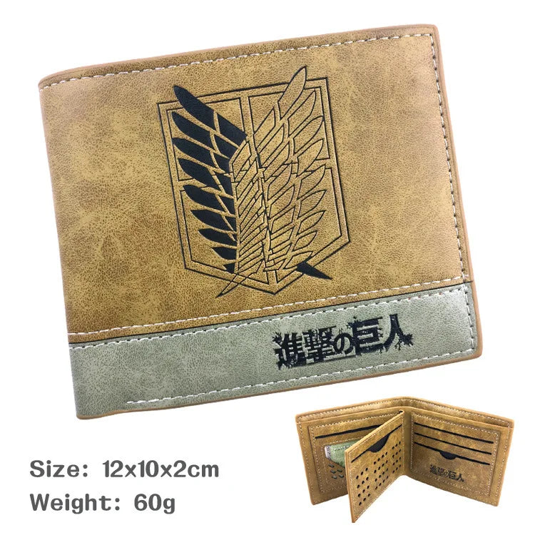 Anime Attack on Titan Scout Regiment Khaki Short Men Wallets