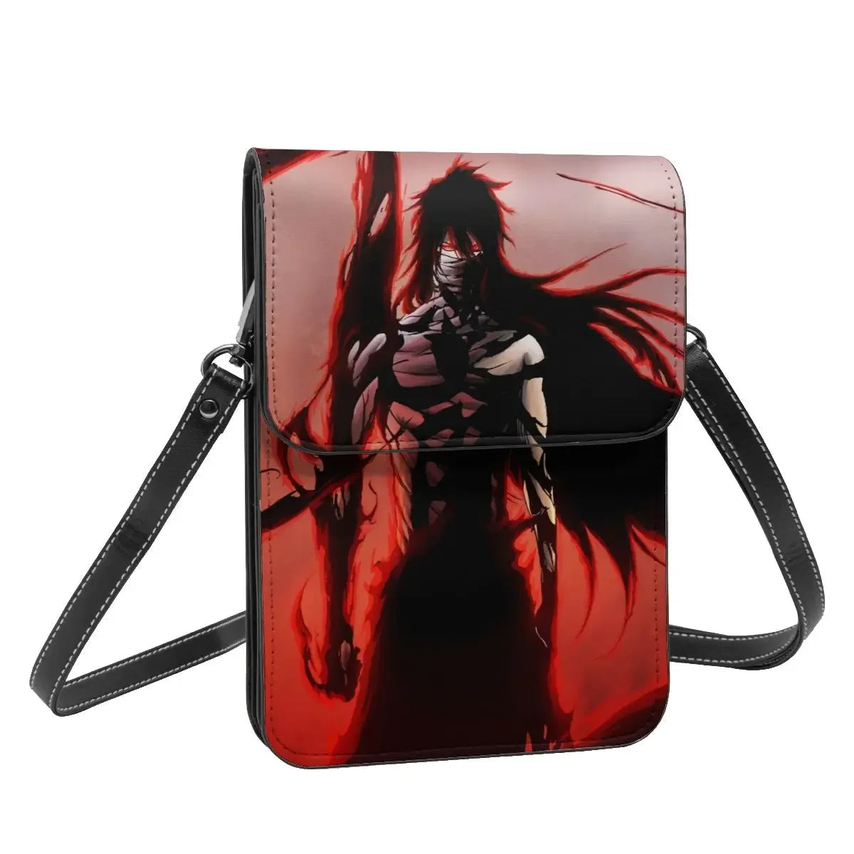 Anime BLEACH Kurosaki Ichigo Crossbody Wallet Cell Phone Bag Shoulder Bag Cell Phone Purse Adjustable Strap