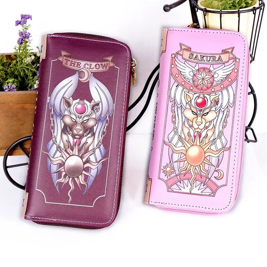 Anime Card Captor Sakura Colorful PU Leather Long Wallet CERBERUS Women's Clutch Purse