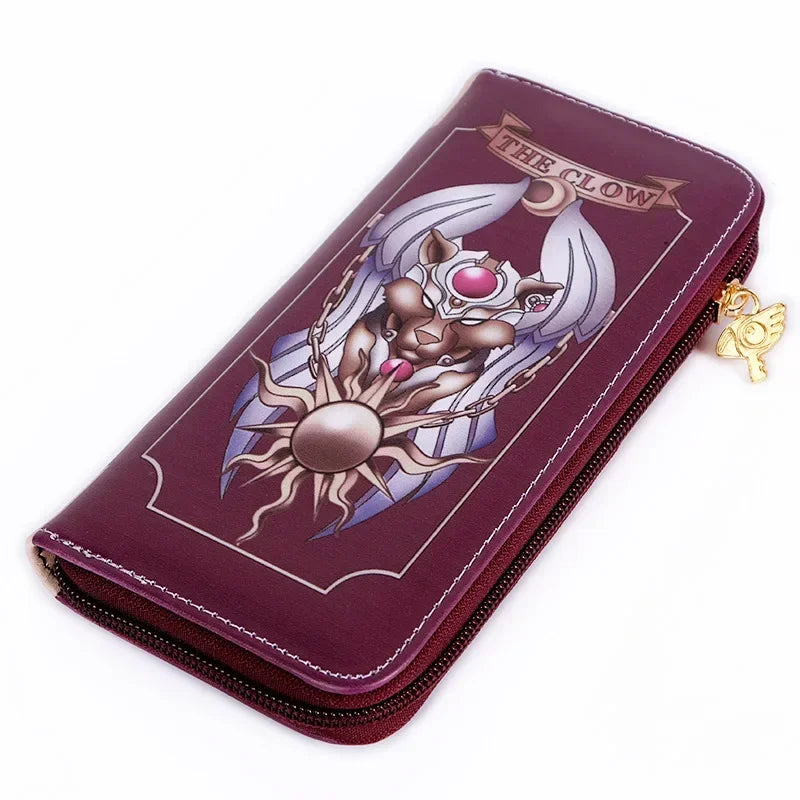 Anime Card Captor Sakura Colorful PU Leather Long Wallet CERBERUS Women's Clutch Purse