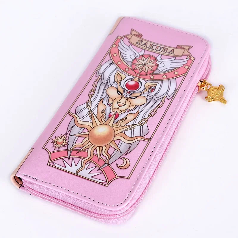 Anime Card Captor Sakura Colorful PU Leather Long Wallet CERBERUS Women's Clutch Purse