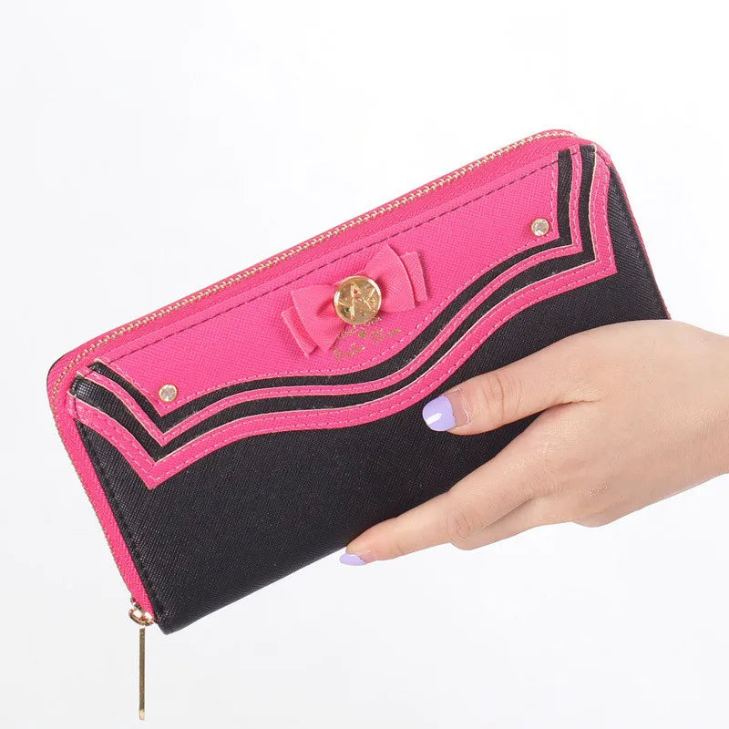 Anime Cartoon Sailor Moon Designer PU Leather Long Wallet Women Japanese Fashion Brand Lady Zipper Purse