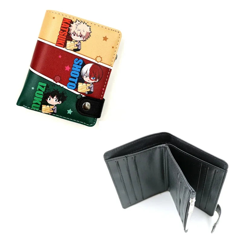 Anime Chainsaw Man Pochita Makima PU Wallet Short Folding Purse with Coin Pocket