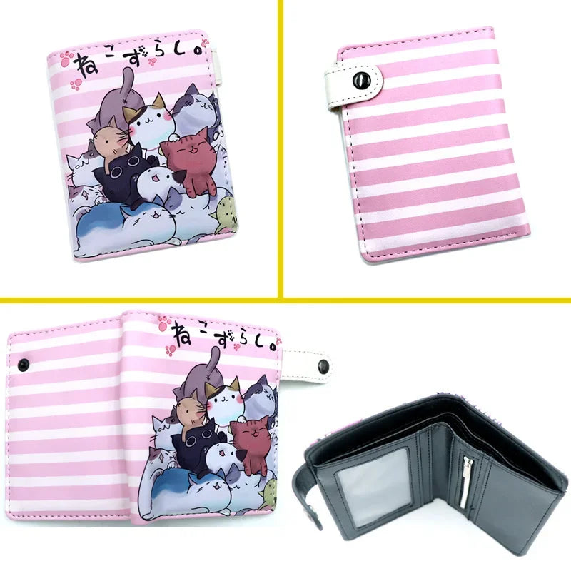 Anime Chainsaw Man Pochita Makima PU Wallet Short Folding Purse with Coin Pocket