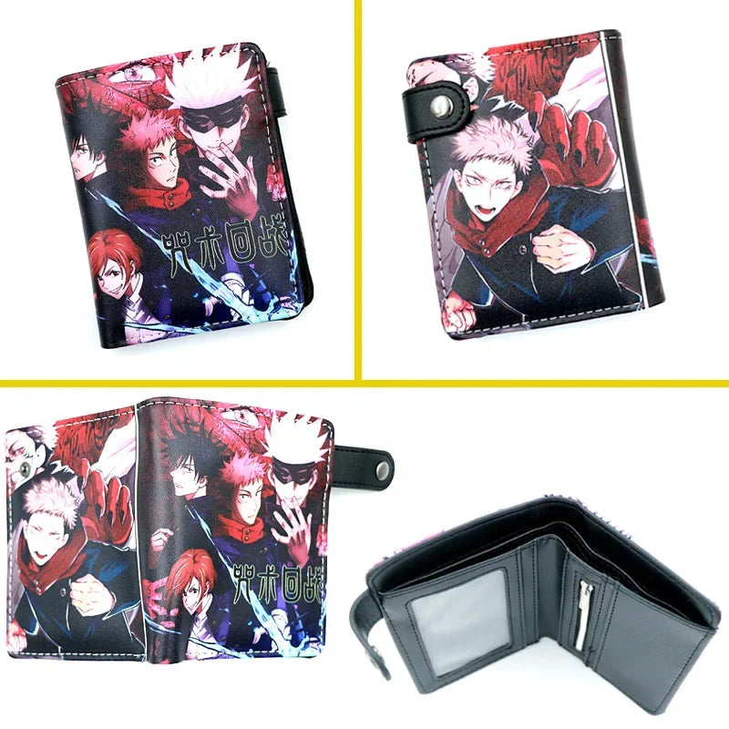 Anime Chainsaw Man Pochita Makima PU Wallet Short Folding Purse with Coin Pocket