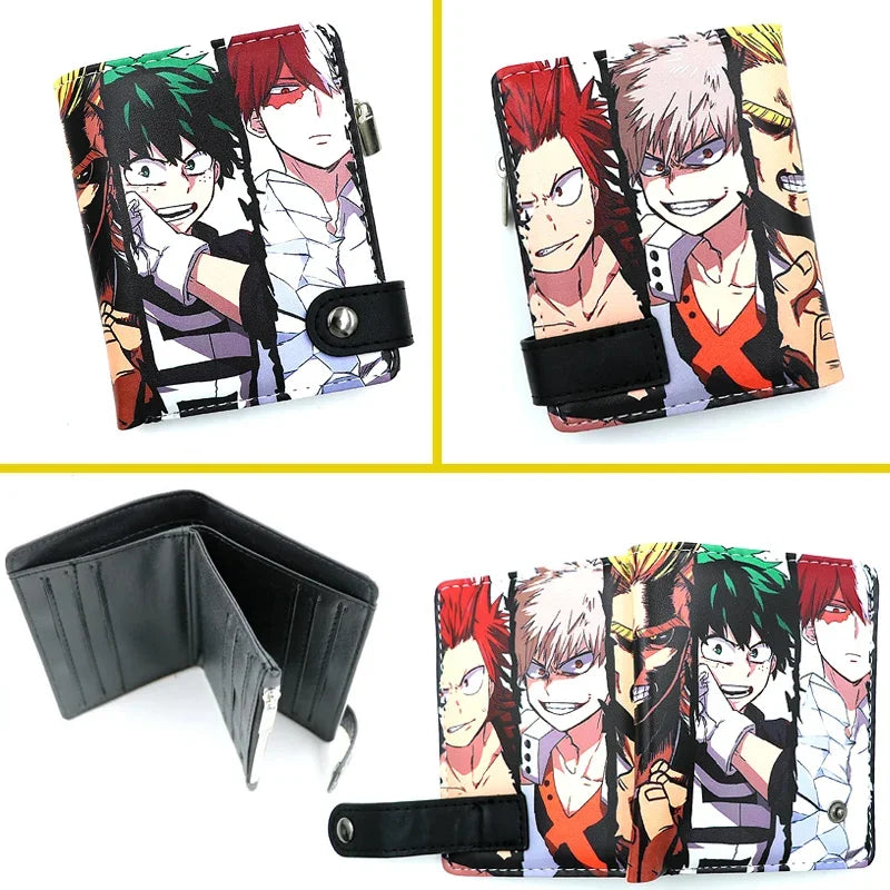 Anime Chainsaw Man Pochita Makima PU Wallet Short Folding Purse with Coin Pocket