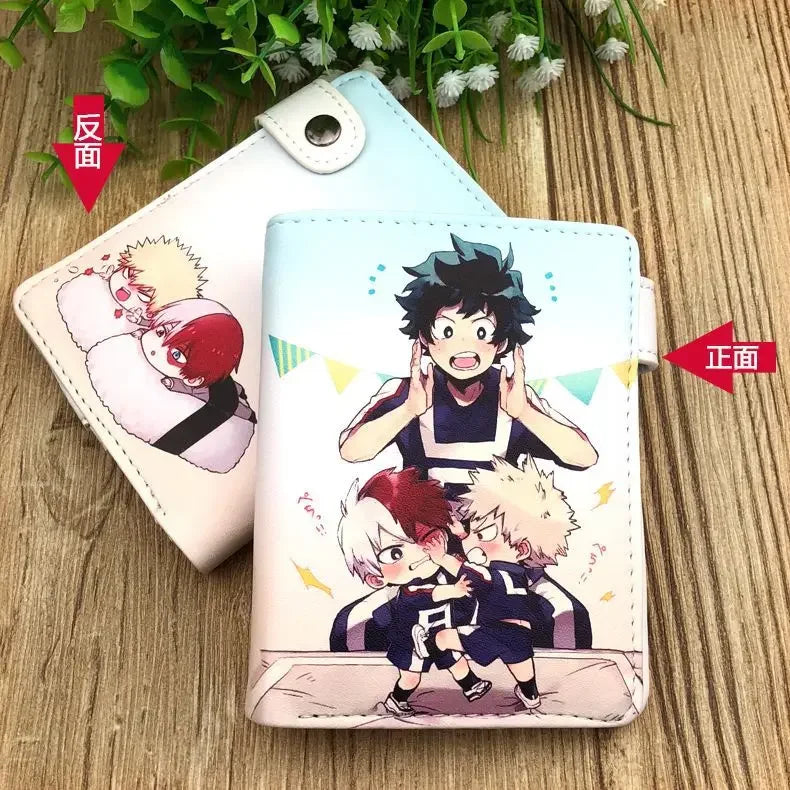 Anime Chainsaw Man Pochita Makima PU Wallet Short Folding Purse with Coin Pocket