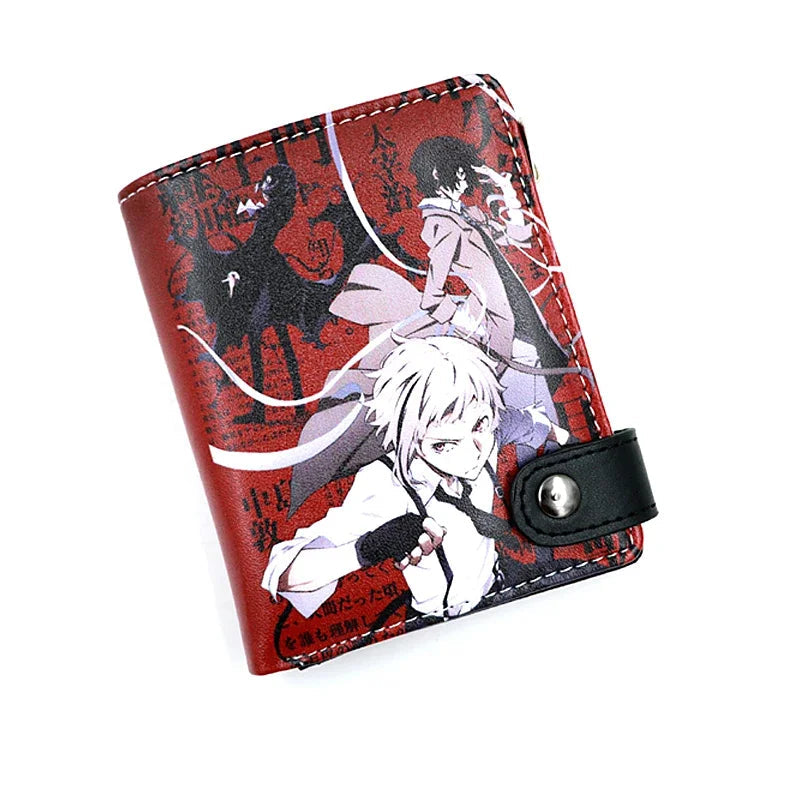 Anime Chainsaw Man Pochita Makima PU Wallet Short Folding Purse with Coin Pocket