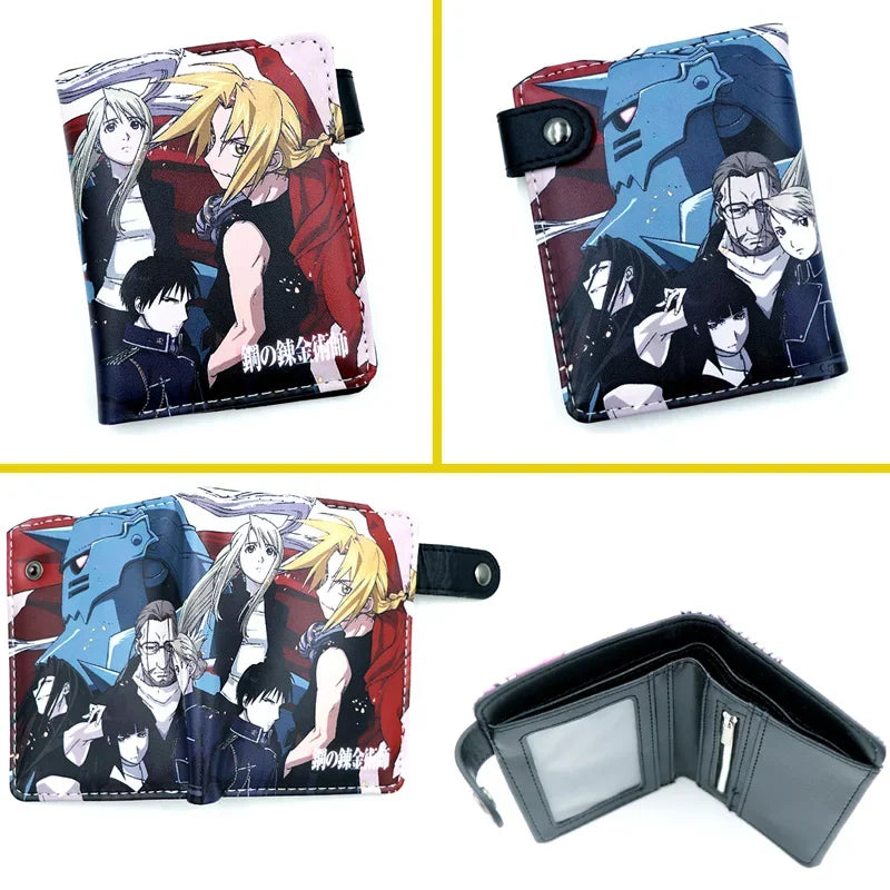 Anime Chainsaw Man Pochita Makima PU Wallet Short Folding Purse with Coin Pocket