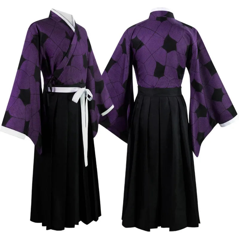 Anime Cosplay Demon Sayer Costumes Men's Cosplay Demon Killer Kimetsu No Yaiba Kokushibo Kimono Haori Uniform