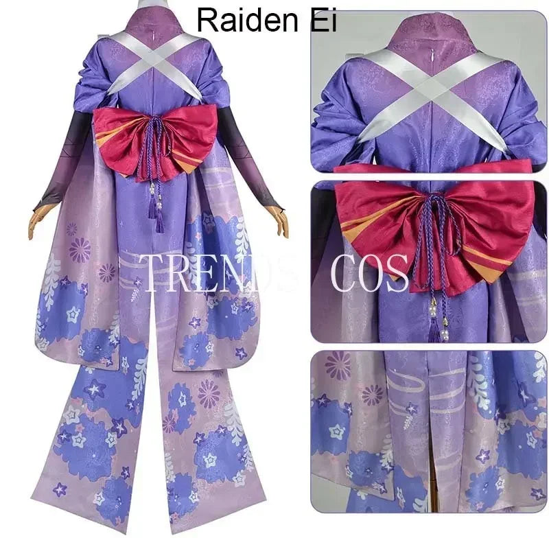 Anime Cosplay Raiden Ei Beelzebul Cosplay Costume Raiden Shogun Kimono Beelzebul Outfits for Comic Con Halloween Party