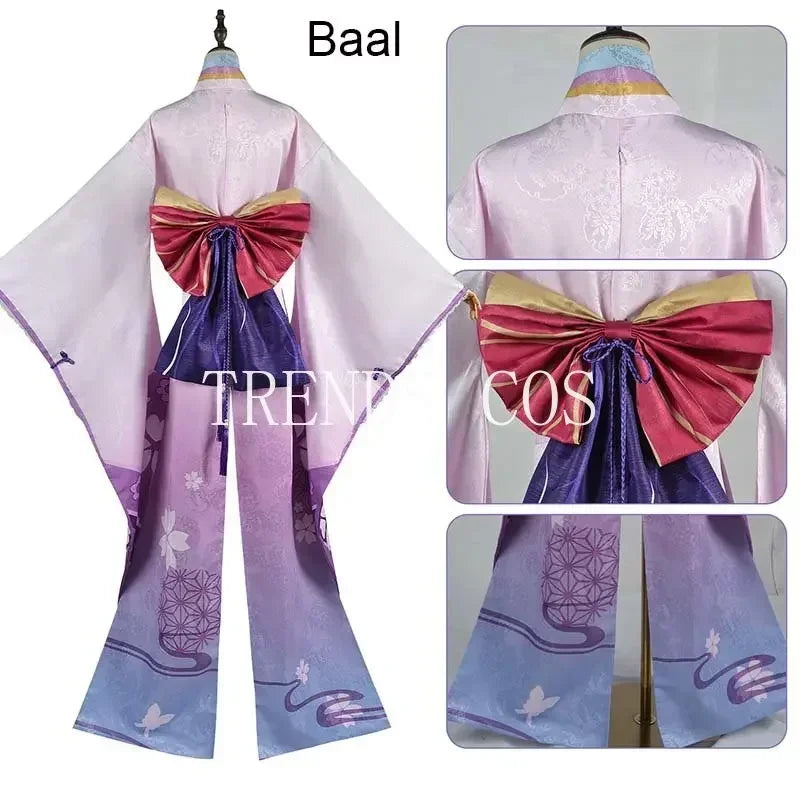 Anime Cosplay Raiden Ei Beelzebul Cosplay Costume Raiden Shogun Kimono Beelzebul Outfits for Comic Con Halloween Party