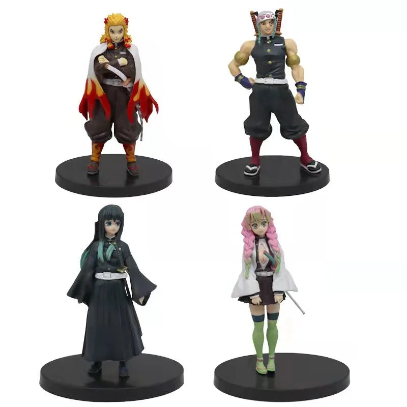 Anime Demon Slayer Figure Kamado Tanjirou Nezuko Action Figures Model Toys Zenitsu Figurine Inosuke Kimetsu No Yaiba Figura