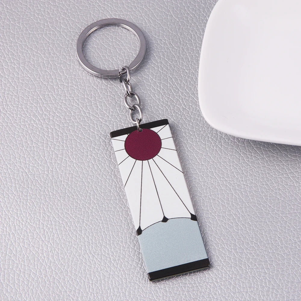 Anime Demon Slayer Keychain Kamado Tanjirou Acrylic Fashion Trend Key Ring For Earring For Women Men Gift Decoration Car Jewelry