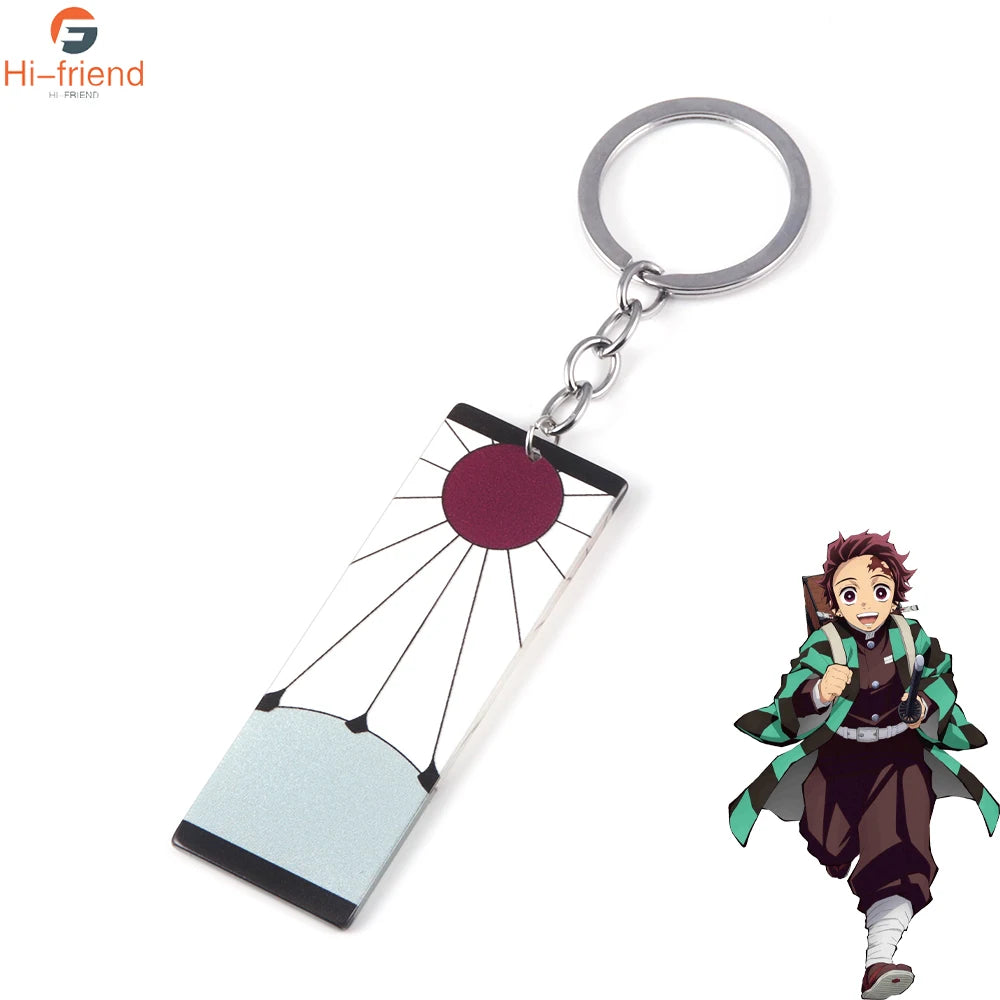 Anime Demon Slayer Keychain Kamado Tanjirou Acrylic Fashion Trend Key Ring For Earring For Women Men Gift Decoration Car Jewelry