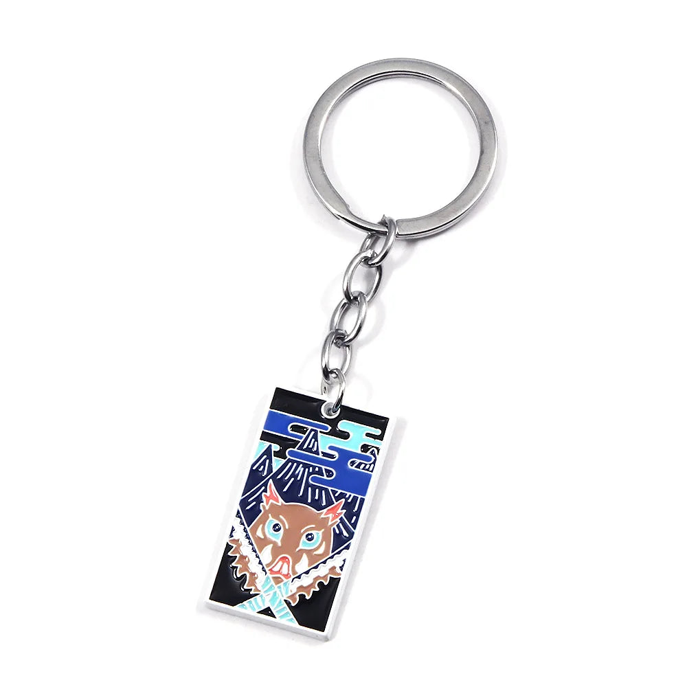 Anime Demon Slayer Keychain Kamado Tanjirou Acrylic Fashion Trend Key Ring For Earring For Women Men Gift Decoration Car Jewelry